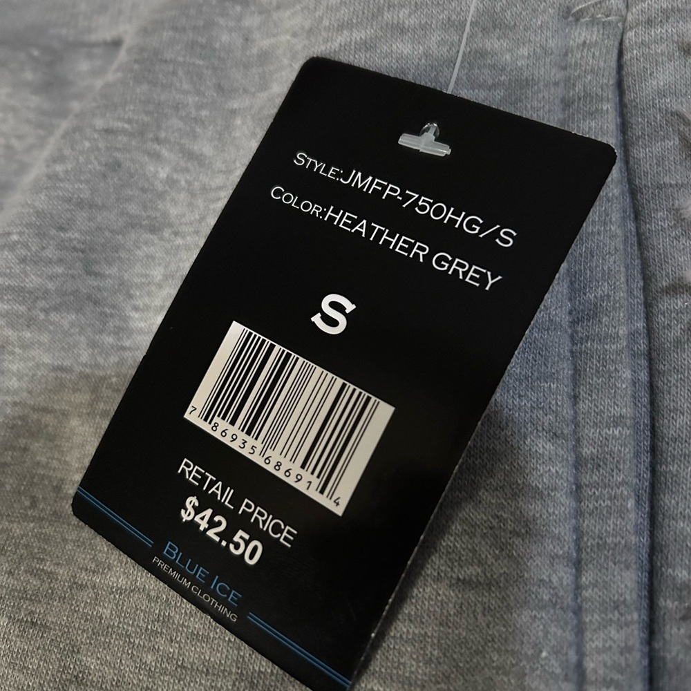 Blue Ice Men’s Fleece Lined Joggers Pants - Heather Grey - NWT S - Picture 8 of 9